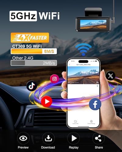 4K Dash Cam Front 2160P Car Dash Camera Built-in WiFi Includes 64GB SD Card 2.99 Inch Screen Dashcam for Cars with APP Control,170° Wide Angle,G-Sensor,Loop Recording,Parking Monitor, Night Vision,WDR