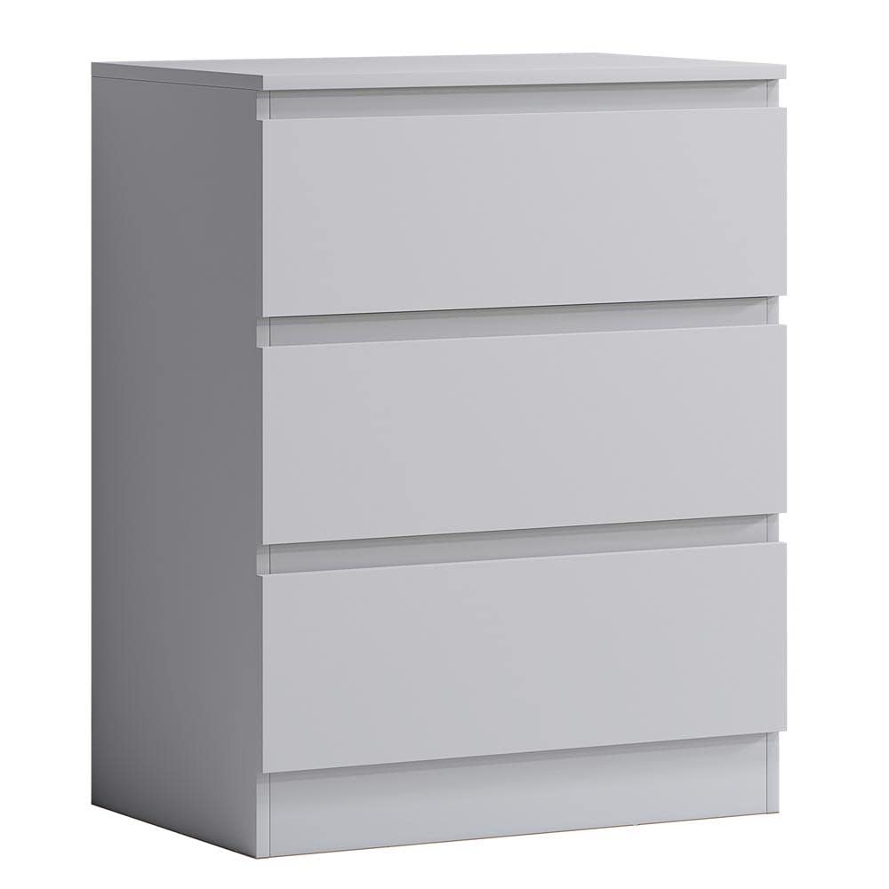 FWStyle Modern Bedroom Furniture Chest of Drawers, Large 3 Drawer Chest, Matt White โ image 1
