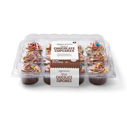 image for Amazon Fresh Amazon Grocery, Chocolate Mini Cupcakes, 10 Oz, 12 Ct, Fr