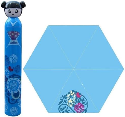 Blue China Doll Umbrella w Hard Case