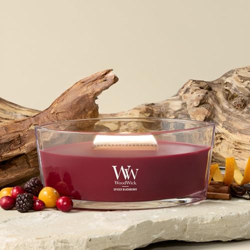 Image of Woodwick Spiced BlackBerry Ellipse Candle