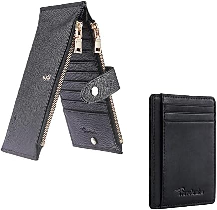 Travelambo Womens Multi Card Case Wallet & Front Pocket Minimalist Leather Slim Wallet