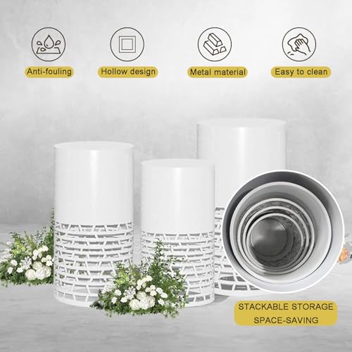 Socles cylindriques blancs pour réussir vos décorations d'événements - 5