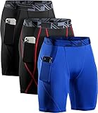 ATHLIO Men's Athletic Cool Dry Compression Shorts, Sports Performance Active Running Tights, Side Po