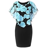 MICKURY übergröße Kleider bonprix cocktailkleider Strickkleid Damen Festliche Kleider Standesamt Abendkleid schwarzes Clara Brautkleider Brautkleider Kleider Joseph hochzeitskleider(B-Hell Blau,XXL)