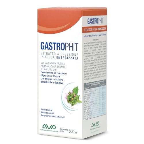 AVD REFORM | Gastrophit – Estratti vegetali in acqua energizzata da bere puro o diluito – Digestione e comfort gastrico – Flacone 500 ml – Prodotto in Italia