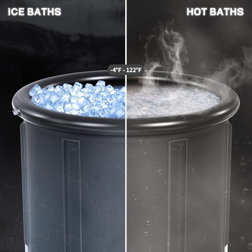 XXL Foldable Portable Ice Bath Tub, 102 Gallon Multi-Layer Insulated Cold Plunge Pool with Cover, Quick Drain Foldable Bathtub for Athlete Muscle Recovery Outdoor Fitness Cold Therapy - Image 5