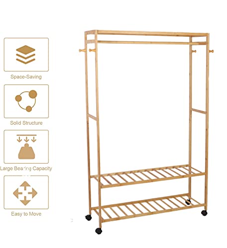 Myoyay  Free Standing - Bamboo Garment Rack on Wheels - Image 4