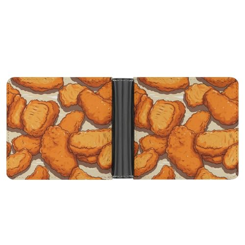 Chicken Nuggets Food Funny Billfold Wallet Credit Card Holder Slim Passcase Pouch Purse for Men Women