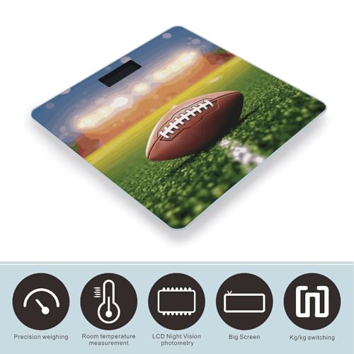 Báscula digital de baño balón de fútbol americano vidrio templado miniatura 3