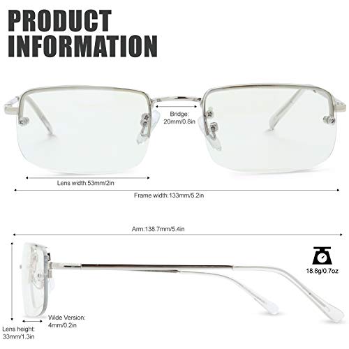 Image of The Fresh Minimalist Small Rectangular Sunglasses Clear Eyewear - Exquisite Packaging