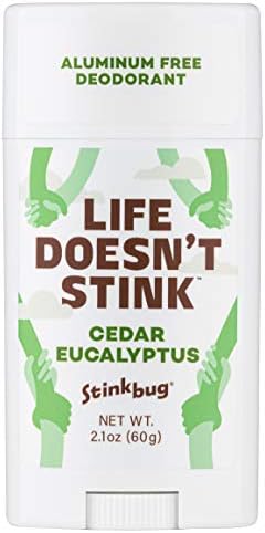 Natural Organic Deodorant Stick with Cedar and Eucalyptus, Coconut Oil and Beeswax, Aluminum Free Deodorant by Stinkbug Naturals, 2.1 Ounce