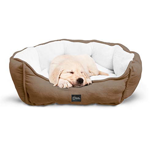Friendly Monsters Round Pet Bed, Premium Micro Suede Design with Plush Fill, Medium/Small