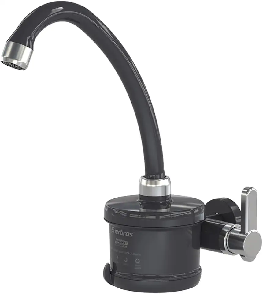 Enerbras Torneira Elétrica Plus 4 Temperaturas de Parede 5500W 220V Preta e Cromado