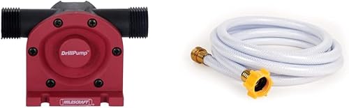 Milescraft 1314 DrillPump750 - Accesorio de bomba de agua autocebante y manguera de agua potable Camco TastePURE de 10 pies, sin plomo ni BPA, color