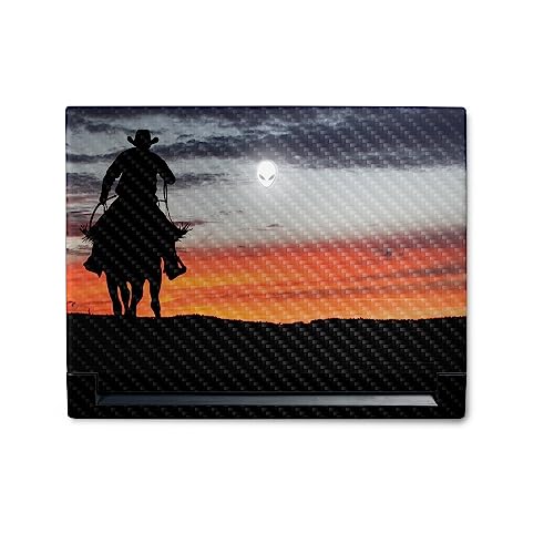 Image of MightySkins Carbon Fiber Skin Compatible with Alienware M18 R1 (2023) Full Wrap Kit - Lone Rider | Protective, Durable Textured Carbon Fiber Finish | Easy to Apply & Change Styles | Made in The USA