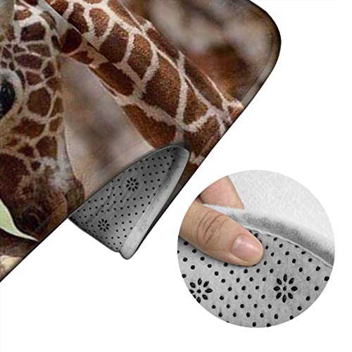 DIRYKILP Badematte + Konturmatte + Toilettendeckelbezug, zwei Giraffen 3-teiliges Badematten-Set, mit rutschfester Klebeunterseite – Bild 6