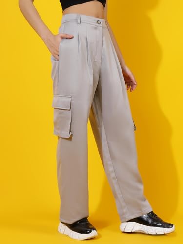 Image of KOTTY Women's High Rise Relaxed || Straight || Joggers Fit Cargo's for Pants || Trousers
