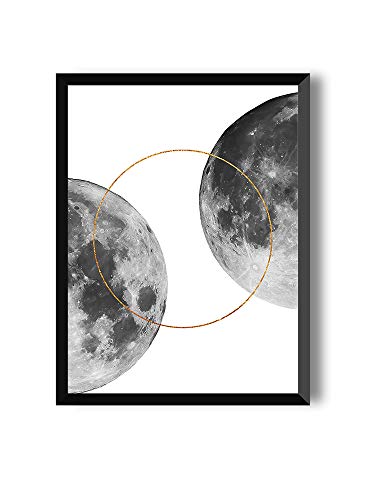 MILUKA Laminas Decorativas Pared Moon | Laminas para Cuadros Decoracion Pared | Cuadros Decoracion Salon Modernos, Cuadros Decoracion Dormitorios | Póster Luna | Lámina 30x40 Full Moon Two - Sin Marco