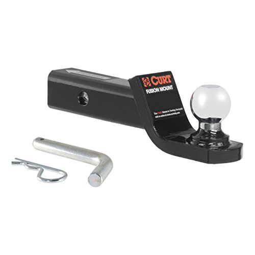 Image of CURT 45134 Fusion Trailer Hitch Mount with 2-Inch Ball & Pin, Fits 2-in Receiver, 7,500 lbs, 2 inch Drop, Stock (Pack of 2)