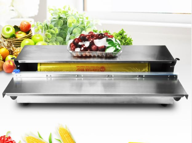 manual food wrap film dispenser stretch film packing wrapping dispenser wrapper machine, suitable for 10-18" width cling film, folding plates design