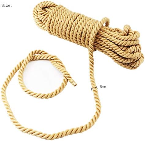 KuTi Kai Multi Functional Faux Hemp Cord Ropes Soft Imitate Hemp Cord Ropes 6 mm Braided Cord (Faux-Soft-5M(16ft))