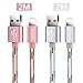 Produktbild Luvfun [2-Pack] Kabel für iPhone, 2M Nylon USB Kabel Phone Ladekabel Datenkabel für iPhone Gerät (Roségold+Silber)