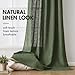 MIULEE Olive Green Linen Curtains 84 Inches Long 2 Panels for Bedroom Living Room, Back Tab & Pleat Tape with Hooks Soft Thick Linen Textured Window Drapes Semi Sheer Light Filtering Farmhouse Decor