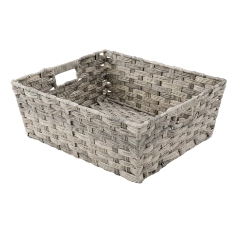 Whitmor Split Rattique Shelf Tote Gray Wash