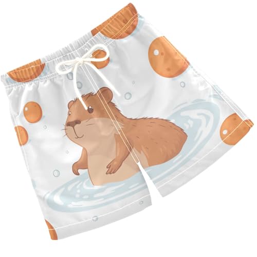 Pigsaly Boys' Swim Board Shorts Capybara Bubble Boy's Swim Trunks Kids Swimwear S Multicolor