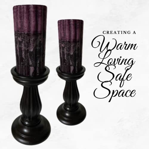 Candle Therapy 2 Purple Pillar Candle Set Of 3X6 Lavender Scented Pillar Candles - Purple Pillar Candles 3X6 - Purple Home Decor - Candles 6 Inch Pillar - Rustic Aubergine Candles #TOP4