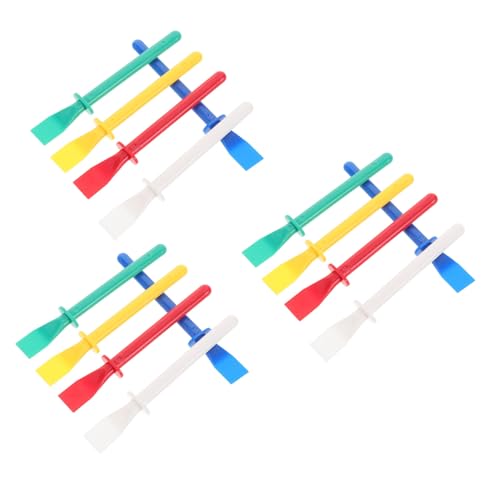 Housoutil 15pcs Palette Sticks Glue Paint Applicator Tools Colorful Glue Scrapers for Handmade Crafts and DIY Projects