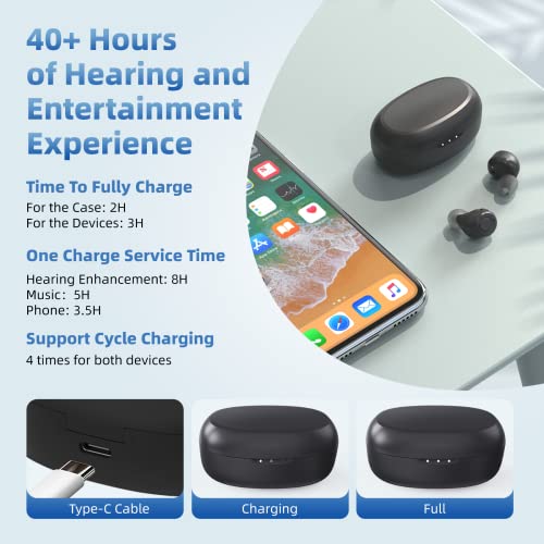 Maihear Bluetooth Otc Rechargeable Hearing Aids For Seniors & Adults Gift With App Control, 16-Channel Digital Tws Earbuds Hearing Device With Noise Cancelling And Feedback Reduction, Black #TOP2
