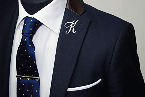 Flairs New York Premium Handmade Alphabet Letter Initial Lapel Pin (Pack of 1 Pin, Silver Letter K)
