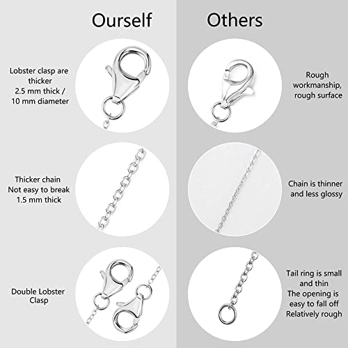 Extensor de cadena de oro blanco para collar pulsera y tobillera DIY 4