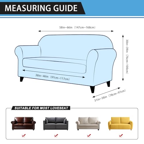 Pfrstuv Leather-Look Loveseat Couch Cover