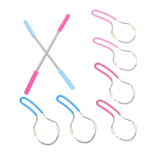 LRXIYODE 8 piezas Depiladora Facial de Muelle con Mango Ergonómico Removedor Manual de para Cara Labios Mentón Cuello y Cuerpo Acero Inoxidable Resistente y Portátil