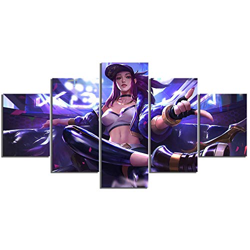 5 Leinwandbilder Rahmenlos Wandbilder Wohnkultur Leinwanddrucke Kda Akali League Spiel Bild auf Leinwand Dekoartikel Drucke auf Leinwand