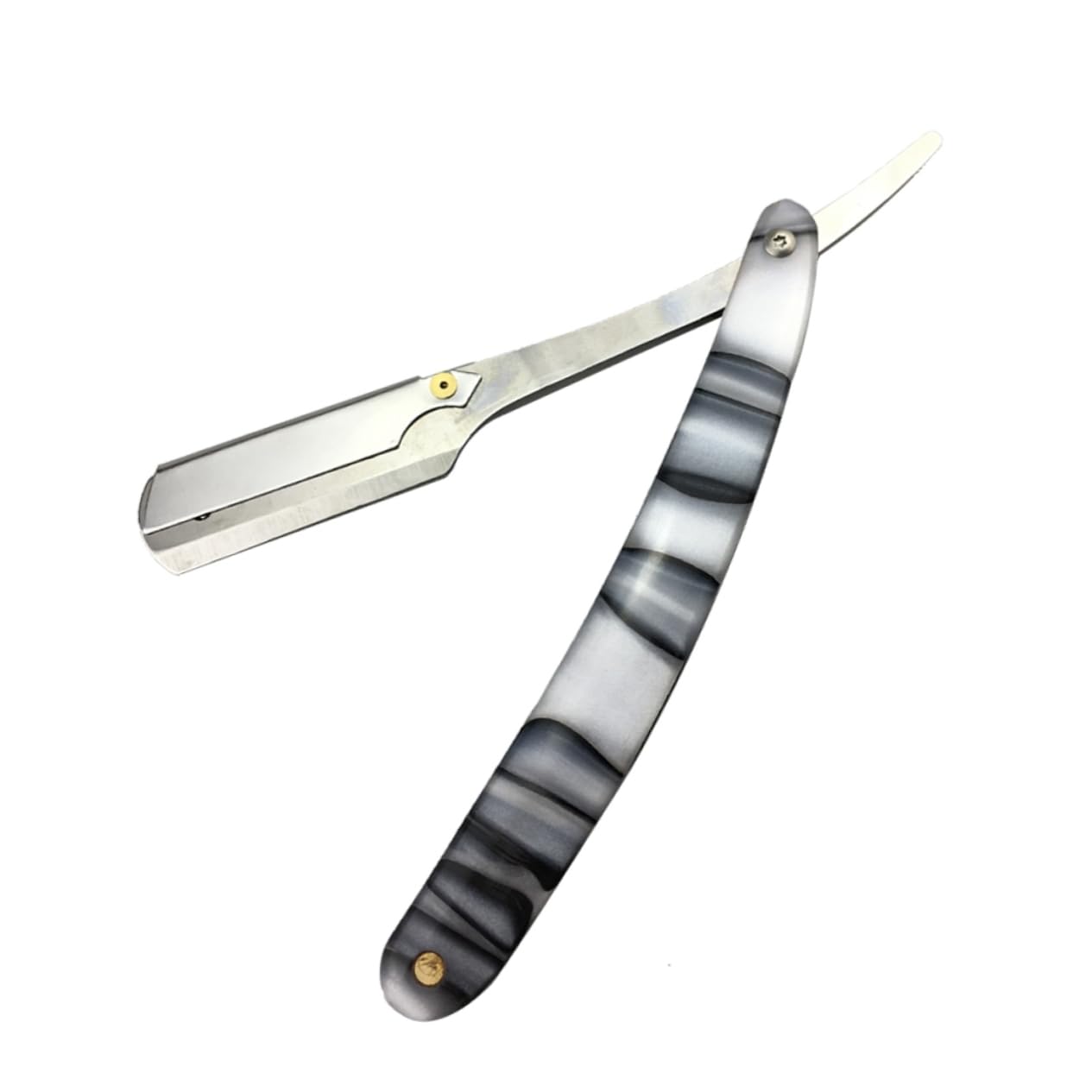 Beavorty Metal Shaving Razor for Men Manual Straight Razor for Beard Sideburns Hair Portable Barber Knife for Home Travel Open Guard for Safe Use