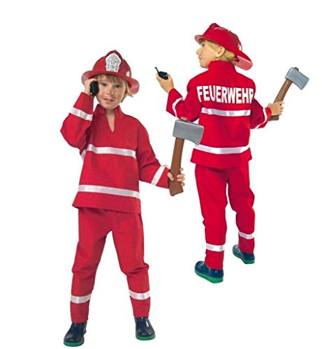 KarnevalsTeufel Feuerwehrmann Kostüm für Kinder, Freiwillige Feuerwehr (104)
