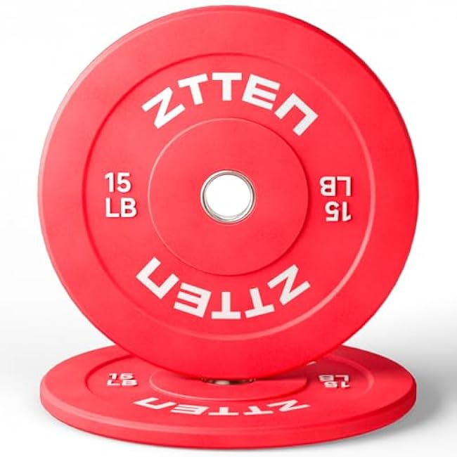 Weight Plates for Barbell 2 Inch - Multicolor - 10/15/25/35/45/55lb Rubber Plates for Home Gym, Weightlifting, and Strength Training, Single, Pair and Sets