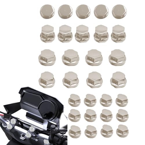 Tampa da tampa de rosca,Tampas para furos de parafusos - Tampas hexagonais cromadas para motocicleta