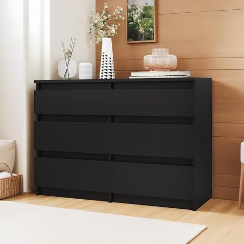 Las 8 mejores cómodas bajas ¡Comparativa y guía de compra! 30 YITAHOME Cómoda de 6 cajones, 100 x 30 x 70 cm, moderna unidad de...