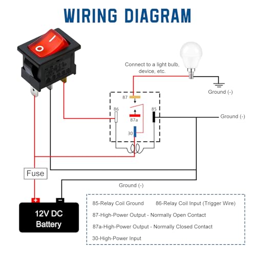 Relés de automóvil KPEOY 5 pines, 40A 12V, paquete de 4, relé de arranque impermeable, reemplazo para motores eléctricos y luces traseras de vehículo miniatura 4