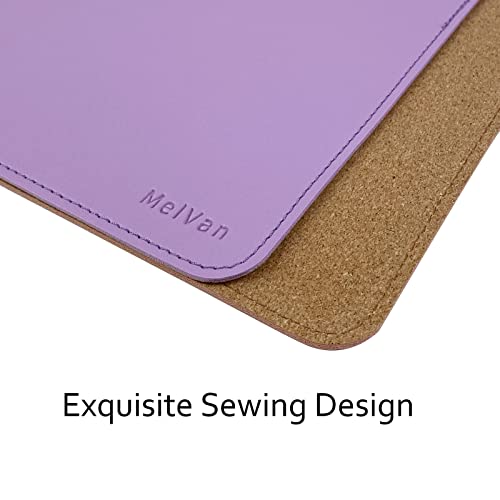 Melvan Pu Leather Mouse Pad With Stitched Edge, Wood Mouse Pad, Waterproof Gaming Mouse Pad Mat For Computers, Laptop, Office & Home, 10.2" X 8.3", 1 Pack (Vanilla Purple) #TOP3