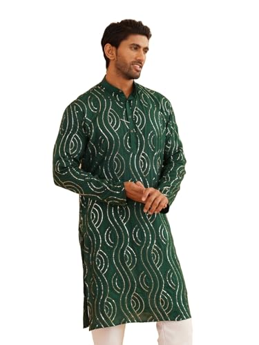 Image of SOJANYA Men's Pure Cotton Leheriya Design Long Kurta