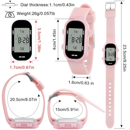 Image of Juboos Kid's Digital Watch for Boys and Girls, Waterproof LCD Digital Sports Kids Watch with 7 Color LED Lights, Stopwatch, Alarm