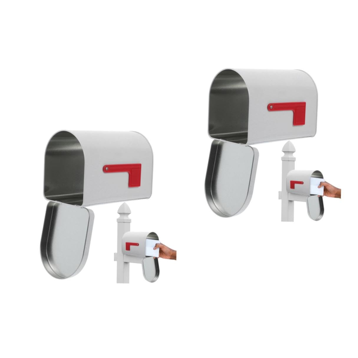 Boîte aux lettres blanche petite taille en métal galvanisé pour rangement déco de table basse