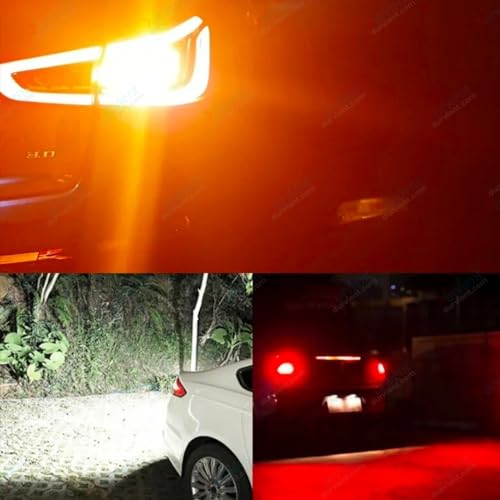 Image of com New and Improved Design Canbus Error Free P21W BA15S Flat Pin 1156 LED Brake Rear Rear Fog Lamp (White)
