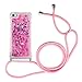 Produktbild YuhooTech Handykette Kompatibel mit iPhone 5 / 5S / SE - Glitzer Hülle Flüssig Bewegende Treibsand Transparent Handyhülle - Smartphone Necklace Case Band Gradient Quicksand Cover